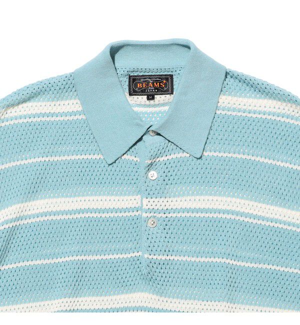 BEAMS PLUS「Mesh Polo Stripe」|ポロシャツ|