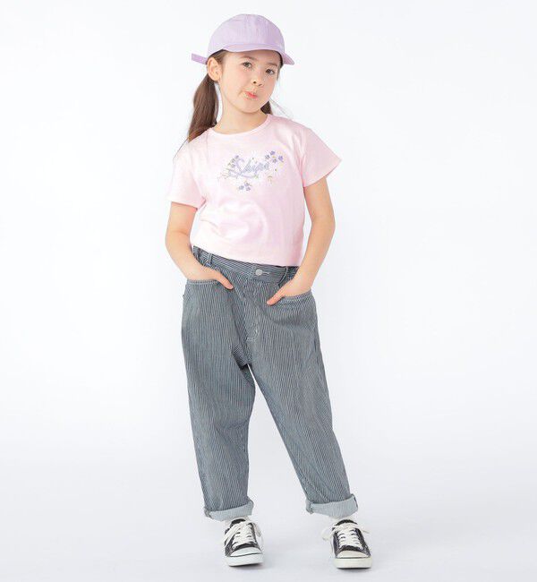 SHIPS KIDS「SHIPS KIDS:100～130cm / ガーリー エンブロイダリー ロゴ Tシャツ」|Tシャツ・カットソー|