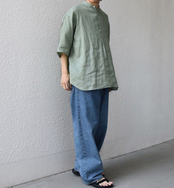 SHIPS any「SHIPS any:〈洗濯機可能〉ピュアリネン バンド スキッパー ハーフスリーブ プルオーバー シャツ 26SS◇」|シャツ・ブラウス|
