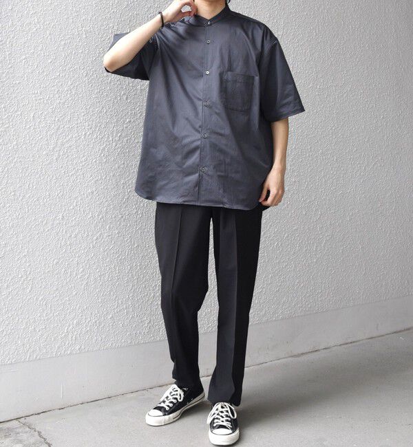 SHIPS any「SHIPS any:〈ストレッチ〉Primeflex(R) JAPAN MADE バンドカラー ポケット 半袖 シャツ◇」|シャツ・ブラウス|