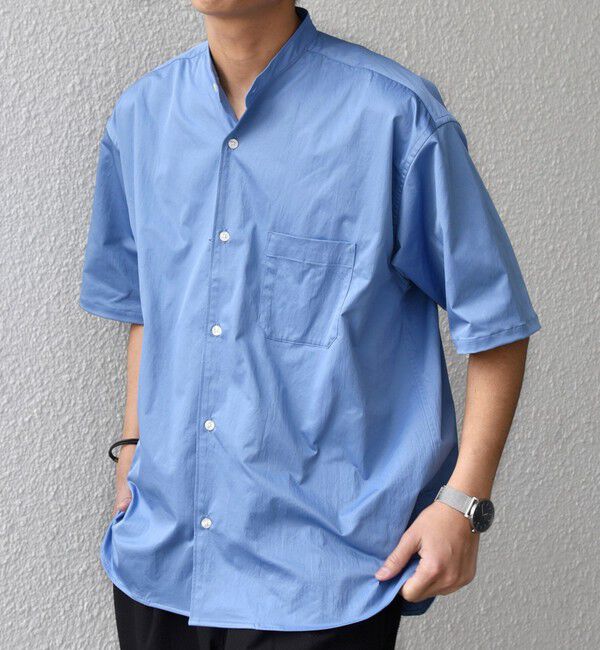 SHIPS any「SHIPS any:〈ストレッチ〉Primeflex(R) JAPAN MADE バンドカラー ポケット 半袖 シャツ◇」|シャツ・ブラウス|