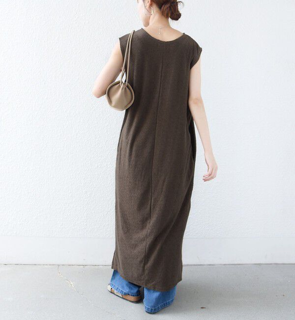 SHIPS for women「〈手洗い可能〉ランダム パイル レースアップ ワンピース」|ワンピース|