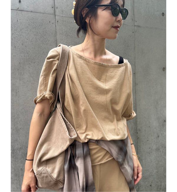 Plage「twist jersey Tシャツ」|Tシャツ・カットソー|ベージュ