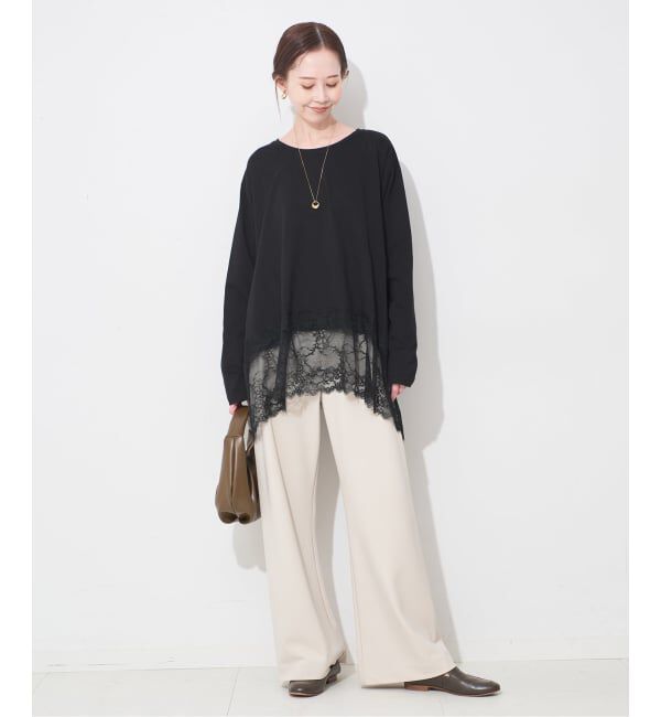 SLOBE IENA「《追加4》レースコンビカットソー」|Tシャツ・カットソー|