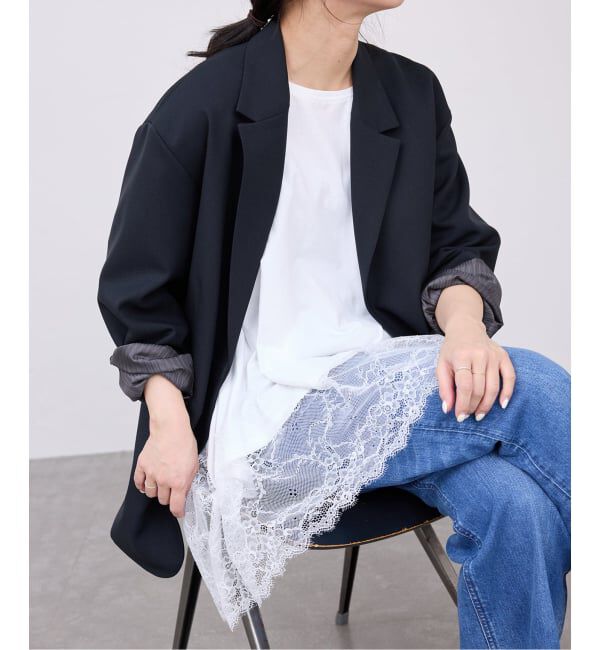 SLOBE IENA「《追加4》レースコンビカットソー」|Tシャツ・カットソー|