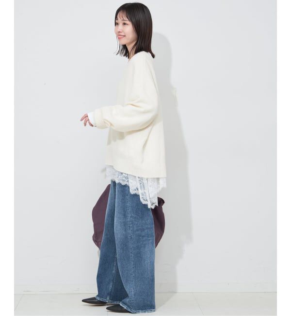 SLOBE IENA「《追加4》レースコンビカットソー」|Tシャツ・カットソー|