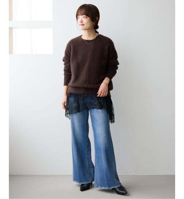 SLOBE IENA「《追加4》レースコンビカットソー」|Tシャツ・カットソー|