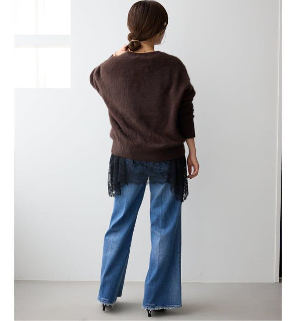 SLOBE IENA「《追加4》レースコンビカットソー」|Tシャツ・カットソー|