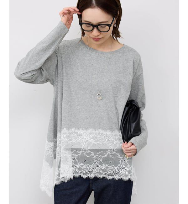 SLOBE IENA「《追加》レースコンビカットソー2」|Tシャツ・カットソー|