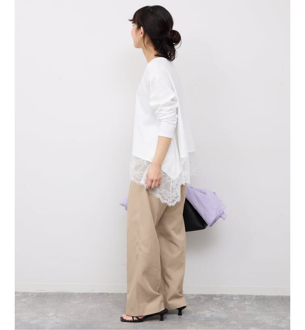 SLOBE IENA「《追加》レースコンビカットソー2」|Tシャツ・カットソー|