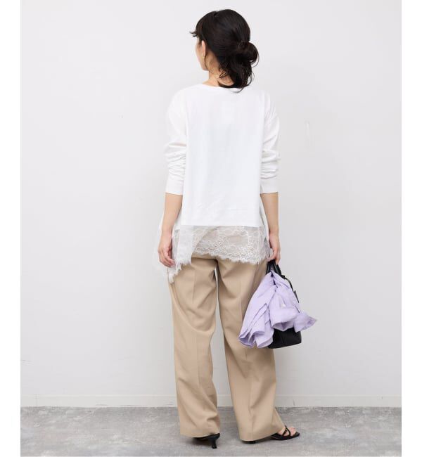 SLOBE IENA「《追加》レースコンビカットソー2」|Tシャツ・カットソー|