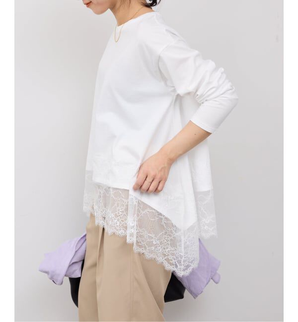 SLOBE IENA「《追加》レースコンビカットソー2」|Tシャツ・カットソー|