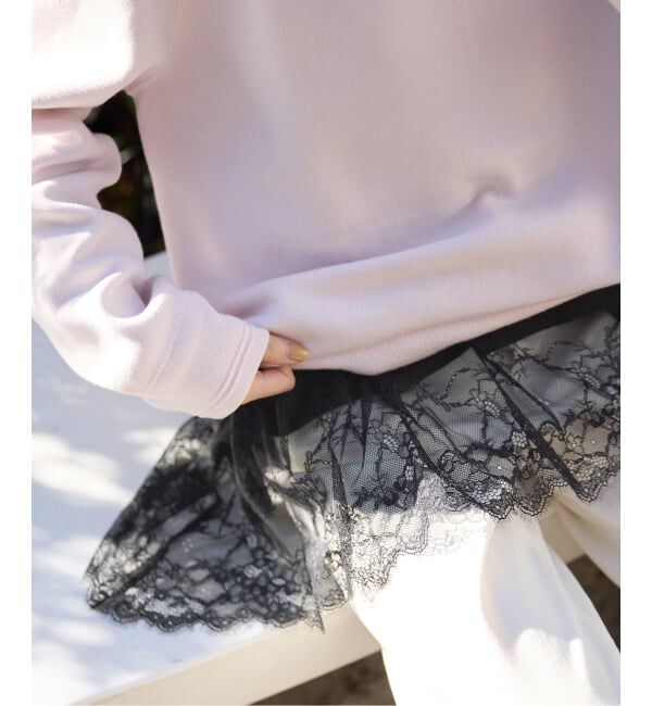 SLOBE IENA「《追加》レースコンビカットソー2」|Tシャツ・カットソー|