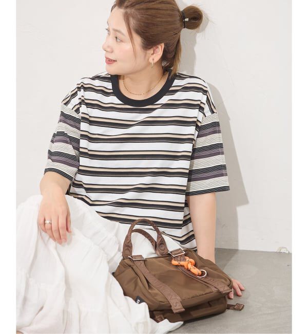 JOURNAL STANDARD「クレイジーボーダーTEE」|Tシャツ・カットソー|ブラック