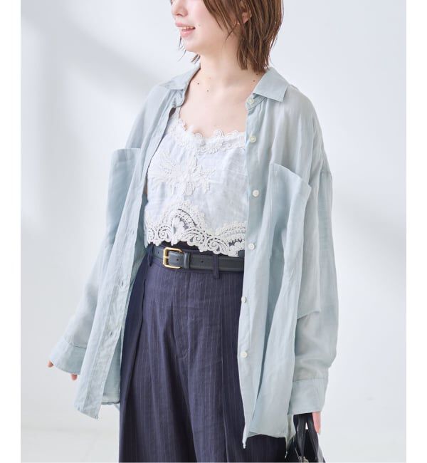 journal standard L'essage「リネンビエラ2WAYシャツ」|シャツ・ブラウス|サックスブルー