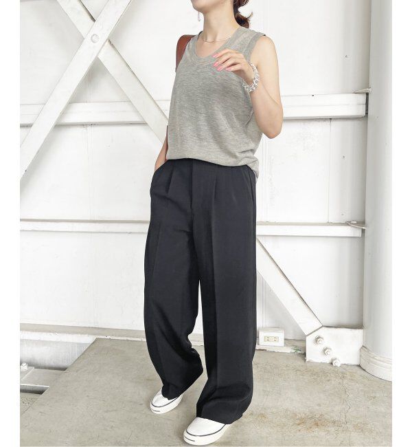 Spick and Span「ダブルクロスツータックパンツ」|スラックス|