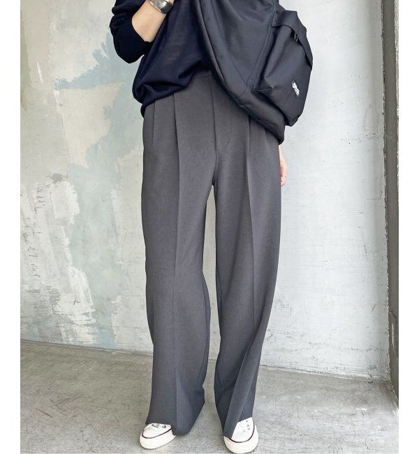 Spick and Span「ダブルクロスツータックパンツ」|スラックス|