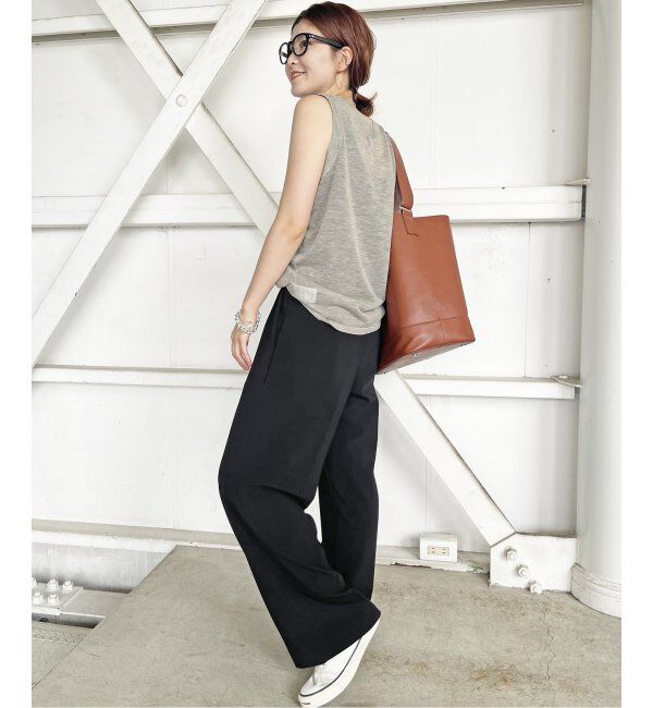 Spick and Span「ダブルクロスツータックパンツ」|スラックス|
