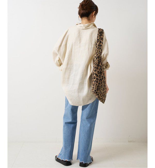 Spick and Span「≪追加≫80リネンカシュクールビッグシャツ」|シャツ・ブラウス|