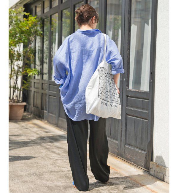 Spick and Span「≪追加≫80リネンカシュクールビッグシャツ」|シャツ・ブラウス|