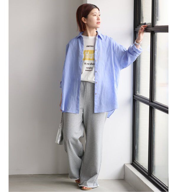 Spick and Span「≪追加≫80リネンカシュクールビッグシャツ」|シャツ・ブラウス|