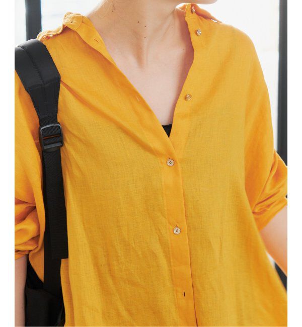 Spick and Span「≪追加≫80リネンカシュクールビッグシャツ」|シャツ・ブラウス|