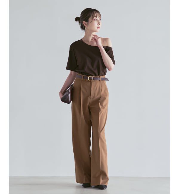 NOBLE「《追加・セットアップ対応》エステルツイルストレッチスラックスパンツ」|スラックス|