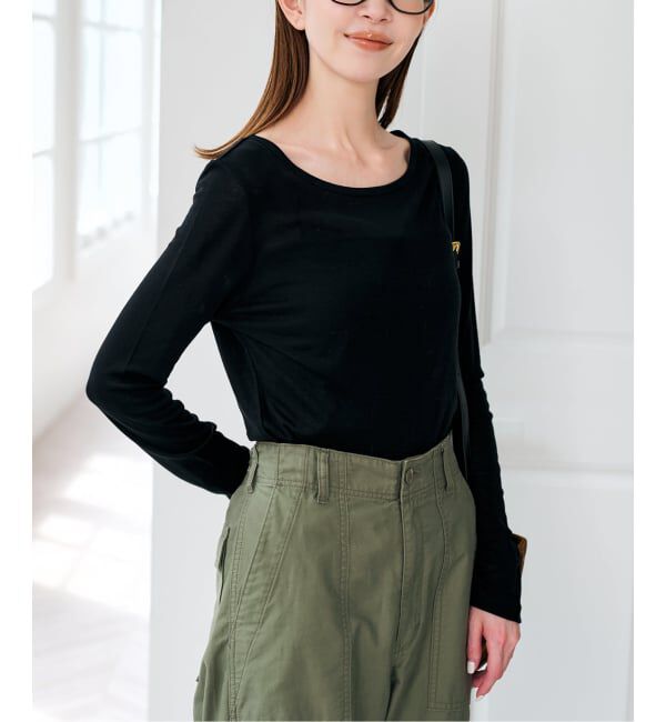 U by SPICK&SPAN「《予約》ウールミックスシアークルーネック」|Tシャツ・カットソー|ブラック