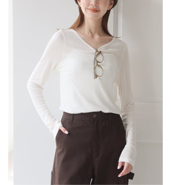 U by SPICK&SPAN「《予約》ウールミックスシアークルーネック」|Tシャツ・カットソー|