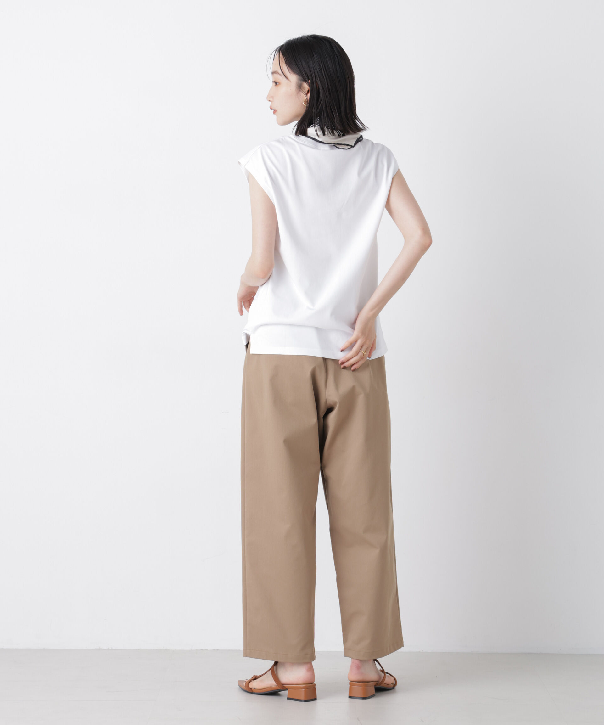 NANO universe「気化冷却機能 ノースリーブクルーネックトップス」|Tシャツ・カットソー|