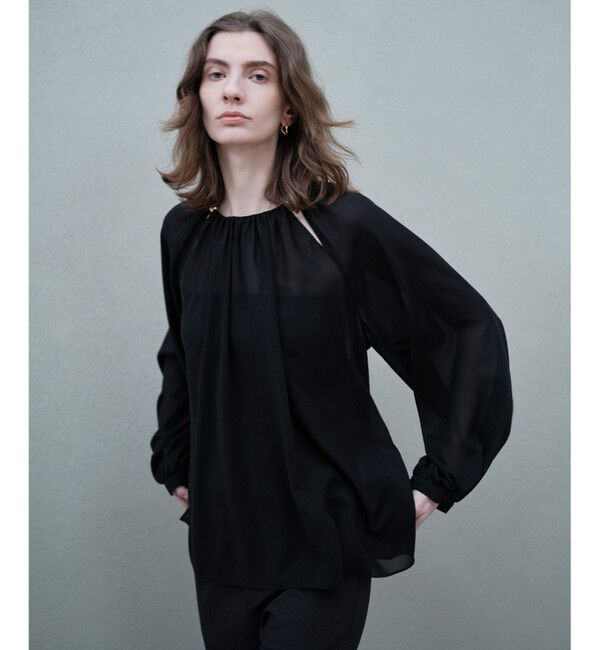 BEIGE,「IVES / ゴールドビーズブラウス」|シャツ・ブラウス|Black