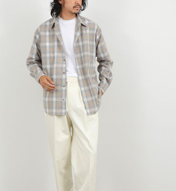 NOLLEY'S goodman「ウール オンブレチェック レギュラーシャツ 26AW」|シャツ・ブラウス|