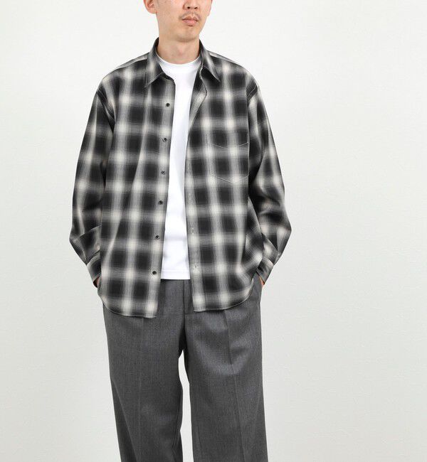 NOLLEY'S goodman「ウール オンブレチェック レギュラーシャツ 26AW」|シャツ・ブラウス|