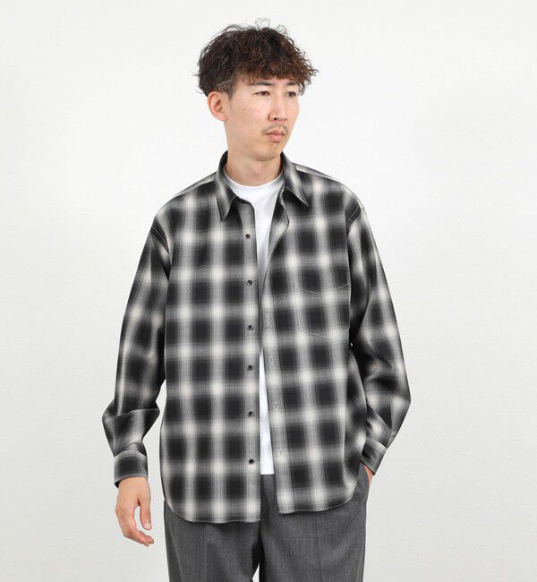 NOLLEY'S goodman「ウール オンブレチェック レギュラーシャツ 26AW」|シャツ・ブラウス|