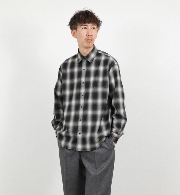 NOLLEY'S goodman「ウール オンブレチェック レギュラーシャツ 26AW」|シャツ・ブラウス|