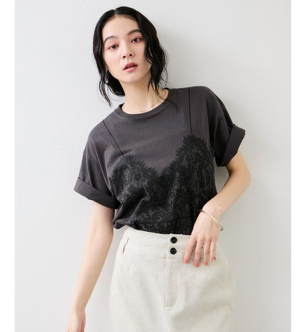 VIS「トロンプルイユプリントTシャツ」|Tシャツ・カットソー|