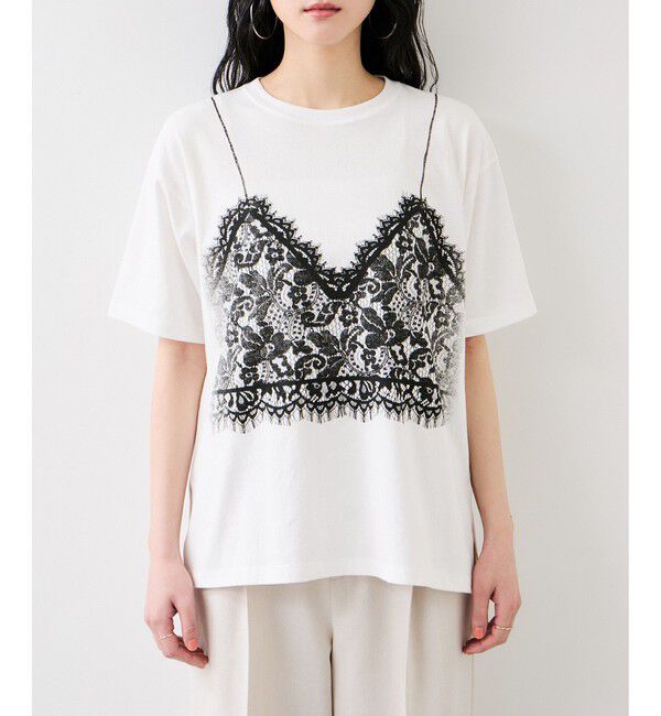 VIS「トロンプルイユプリントTシャツ」|Tシャツ・カットソー|