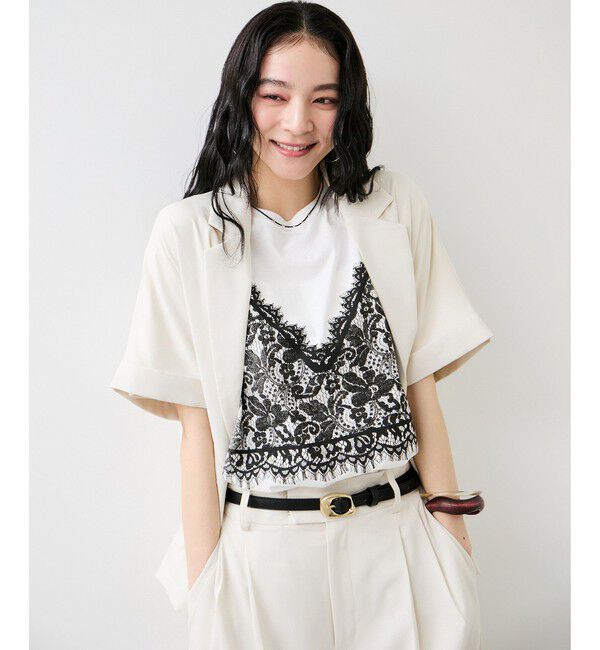 VIS「トロンプルイユプリントTシャツ」|Tシャツ・カットソー|