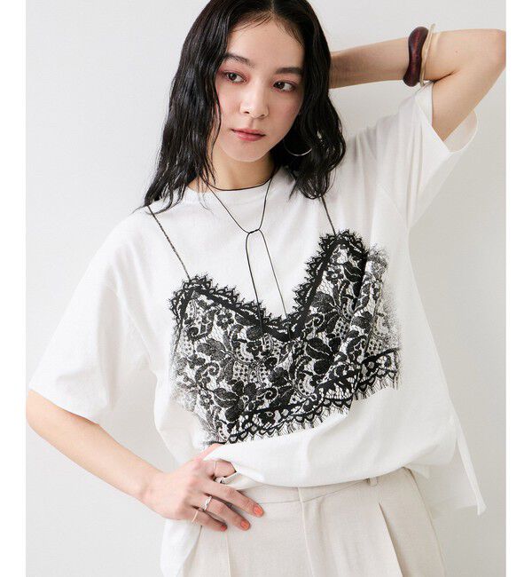 VIS「トロンプルイユプリントTシャツ」|Tシャツ・カットソー|