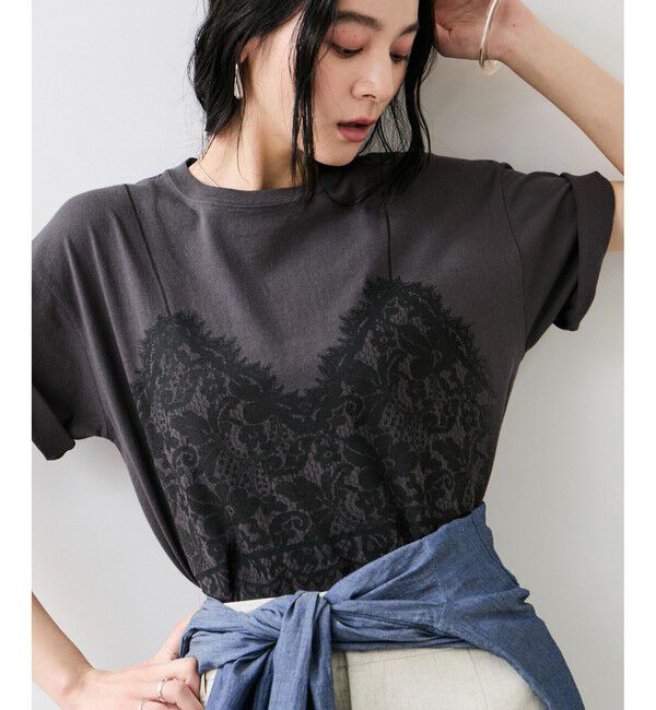 VIS「トロンプルイユプリントTシャツ」|Tシャツ・カットソー|
