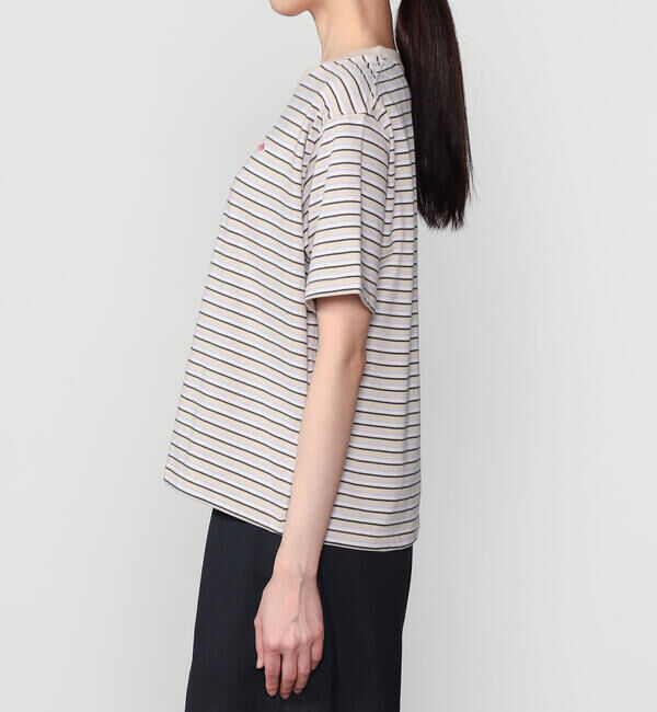 DANTON「DANTON | コットン天竺 ボーダー ショートTシャツ WOMEN」|Tシャツ・カットソー|