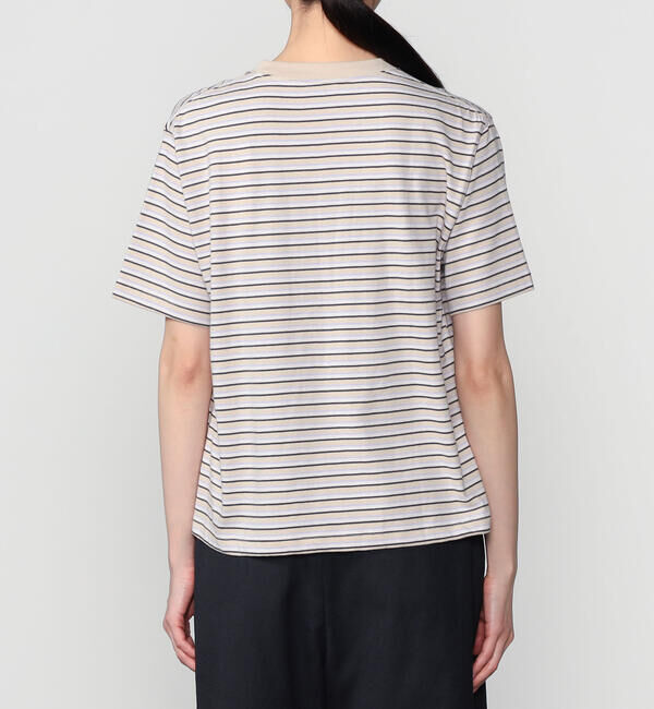 DANTON「DANTON | コットン天竺 ボーダー ショートTシャツ WOMEN」|Tシャツ・カットソー|