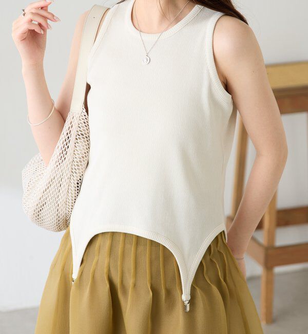  「ガーターディティールアメスリタンクトップ」|Tシャツ・カットソー|