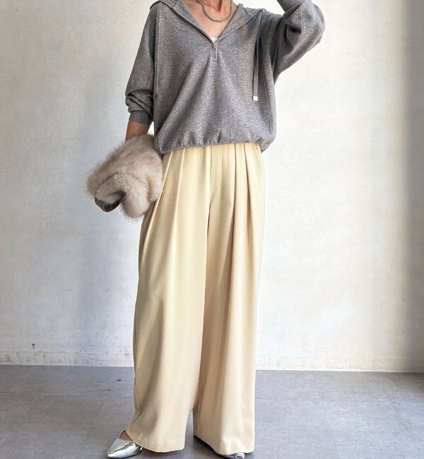  「【累計販売数3万枚突破/22色4サイズ展開！】タックワイドパンツ」|チノ|