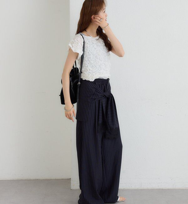  「【新色BRN】《6色展開/伸縮性あり◎》ふわふわシャーリングTシャツ」|Tシャツ・カットソー|