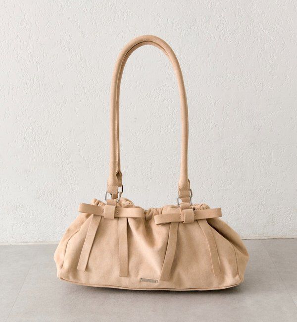  「リボンギャザーBAG」|トートバッグ|ベージュ