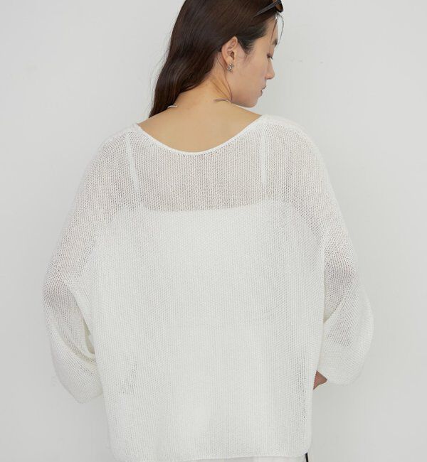  「《さらりと上品/華奢見え》【JAPAN MADE】和紙鹿子2WAYニット」|ニット・セーター|