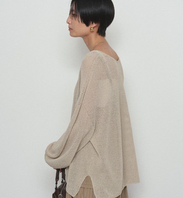  「《さらりと上品/華奢見え》【JAPAN MADE】和紙鹿子2WAYニット」|ニット・セーター|