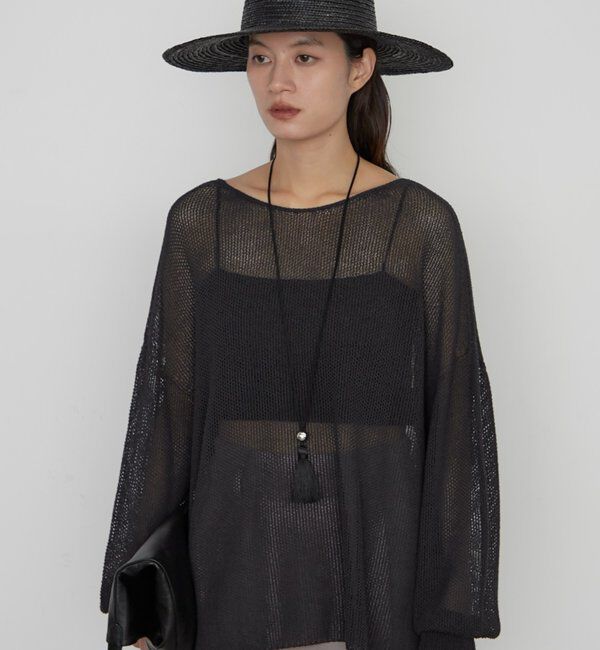 「《さらりと上品/華奢見え》【JAPAN MADE】和紙鹿子2WAYニット」|ニット・セーター|