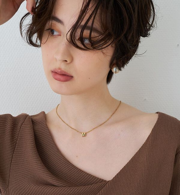 Rouge vif「【PETIT MOMENTS/プティ・モーメント】「M」イニシャルモチーフネック」|ネックレス|